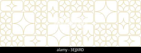 White and gold geometric pattern. Seamless geometric star pattern background. Vector Stock Vector