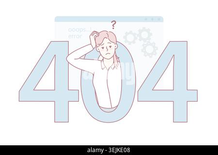 Confused woman have error message on computer Stock Photo