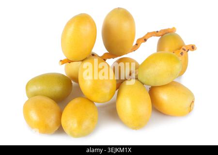 Bunch of yellow raw dates Stock Photo