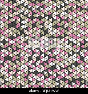 Seamless pattern with triangle decoranive art print. Polygonal rainbow mosaic background. Abstract vector illustration. Triangular graphic Simple Stock Vector