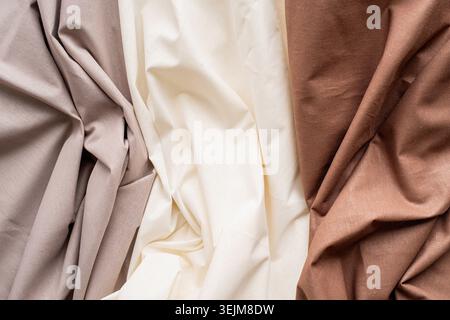 Fabric texture background, three types of wavy fabric Stock Photo