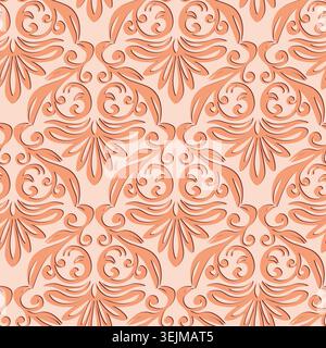Seamless vintage pattern with curls. Wallpaper in the style of Baroque. Floral ornament. Ethnic tribal background. Vector illustration, template Stock Vector