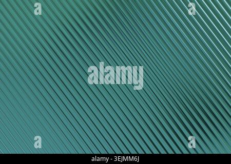 Diagonal turquoise lines create a rhythmic pattern, glossy texture with subtle aqua green highlights, smooth depth. Geometric ab Stock Photo