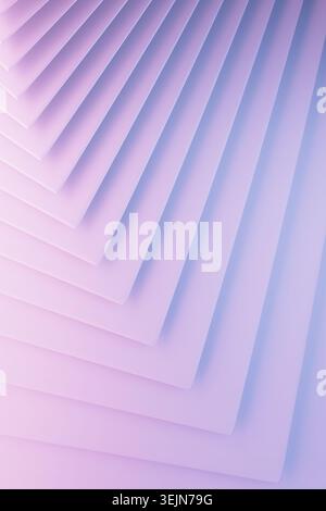Lilac pink gradient abstract geometric background, striped pattern. Gentle violet stack in minimalist design, fading into hazy a Stock Photo