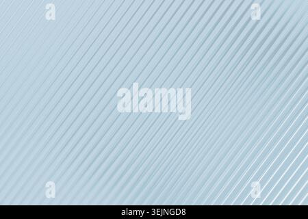 Diagonal light blue lines create a rhythmic pattern, glossy texture with highlights, smooth depth. Geometric abstract minimal ba Stock Photo