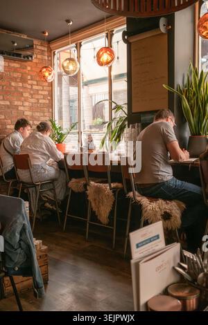 Interior of the Cosy Cafe, Hay on Wye, May 2026 Stock Photo
