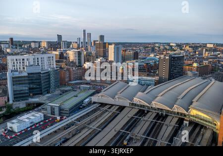Leeds train station, West Yorkshire, England. A major transport hub linking Yorkshire with London, Scotland and destinations across the United Kingdom Stock Photo