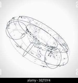 Wire Torus vector background with minimal abstract composition for microstock and commercial design projects. Stock Vector