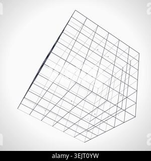 Wire Cube vector background with clean editable vector shapes for microstock and commercial design projects. Stock Vector