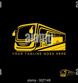Bus abstract line art school transportation public travel street vehicle trip logo design graphic concept creative premium vector stock image top sell Stock Vector