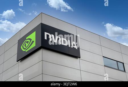 Nvidia AI and Computer technology company Stock Photo