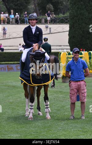 IPA85177003 - Jack WHITAKER (GBR) wins Competition 4 - Presented by ENI during the 93rd CSIO Roma 2026 on May 29, 2026 at Piazza di Siena in Rome, Italy. Stock Photo