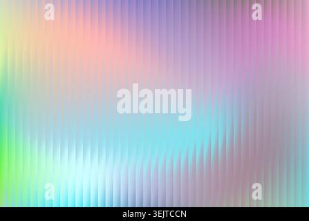 Abstract holographic, iridescent soft pastel background with vertical stripes, ribbed glass texture. Perfect for modern design, web interfaces, or min Stock Photo