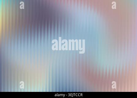 Abstract holographic, iridescent soft pastel background with vertical stripes, ribbed glass texture. Perfect for modern design, web interfaces, or min Stock Photo