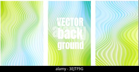 Abstract Vibrant Soft Stripped Glass Fluid Gradient Background. Vector Colorful BG Stock Vector