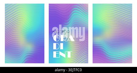 Abstract Vibrant Soft Stripped Glass Fluid Gradient Background. Vector Colorful BG Stock Vector