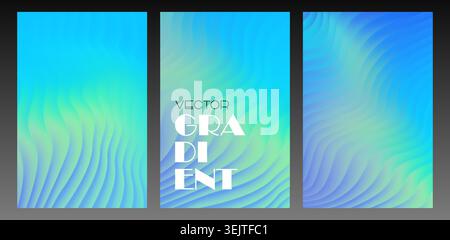 Abstract Vibrant Soft Stripped Glass Fluid Gradient Background. Vector Colorful BG Stock Vector