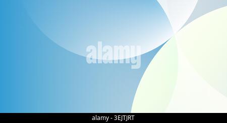 Smooth overlapping translucent circles and flowing curves in light blue, green and white gradient tones. Ideal for web banners, landing pages, brochur Stock Vector