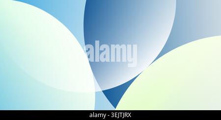 Smooth overlapping translucent circles and flowing curves in light blue, green and white gradient tones. Ideal for web banners, landing pages, brochur Stock Vector