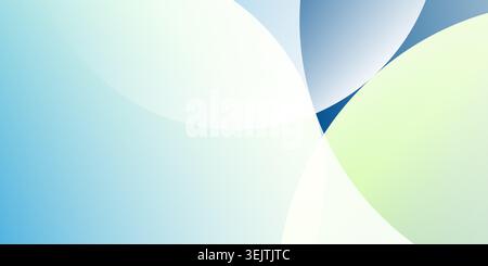 Smooth overlapping translucent circles and flowing curves in light blue, green and white gradient tones. Ideal for web banners, landing pages, brochur Stock Vector