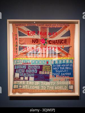 No Chance (What a Year) an appliqued blanket by Tracey Emin in the Second Life exhibition Stock Photo