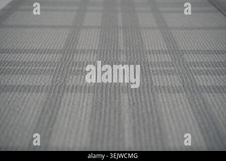 Grey Plaid Fabric Texture Close Up Tablecloth Pattern Stock Photo