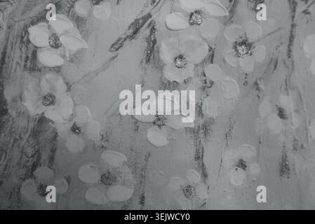 Pale Grey Artistic Painted Floral Surface Background Stock Photo