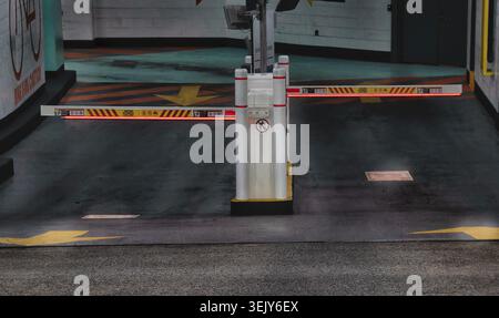 The entrance to an underground parking garage Stock Photo