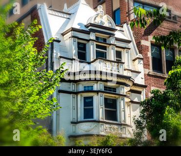 The facade of an historic townhouse in Washington DC Stock Photo