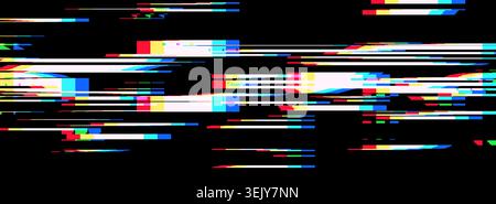 Pixel tv noise and glitch effect background with texture vhs pattern. Digital line game and camera 80s font with neon light screen. Retro overlay red Stock Vector