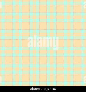 Baby textile background pattern, fiber seamless tartan plaid. Sixties vector check fabric texture in light and navajo white colors palette. Stock Vector