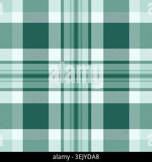 List fabric check plaid, page pattern seamless background. Fluffy tartan vector texture textile in teal and white colors palette. Stock Vector