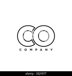 Trendy letter C and O, CO logo design template. Minimal monogram initial based logotype for company identity. Stock Vector