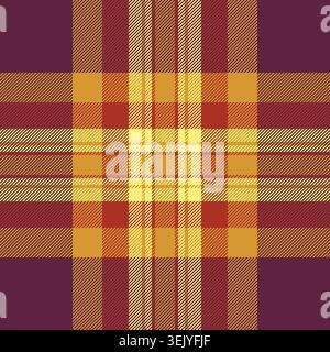 Figure check textile seamless, scottish plaid tartan vector. Styled texture pattern fabric background in pink and golden orange colors palette. Stock Vector