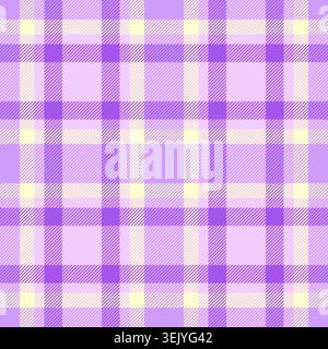 Colourful background plaid vector, dye texture seamless pattern. Mid tartan textile fabric check in violet and light colors palette. Stock Vector
