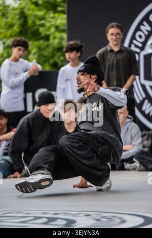 Montpellier, France – 14 May 2026: Breaking crew battles at FISE Montpellier in Montpellier, France Stock Photo