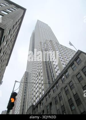 A Close Up Photo Of The Outside Of The Empire State Building Stock Photo
