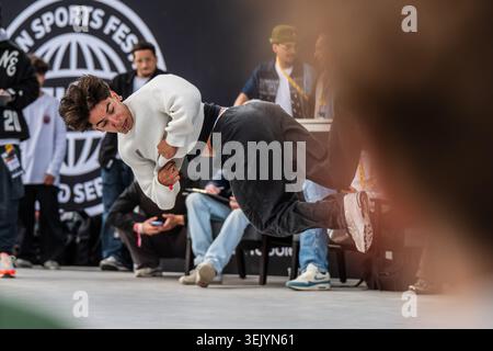 Montpellier, France – 14 May 2026: Breaking crew battles at FISE Montpellier in Montpellier, France Stock Photo