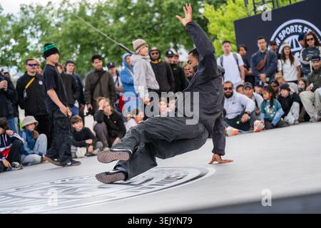Montpellier, France – 14 May 2026: Breaking crew battles at FISE Montpellier in Montpellier, France Stock Photo