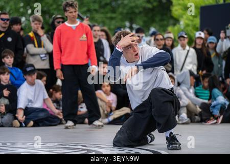 Montpellier, France – 14 May 2026: Breaking crew battles at FISE Montpellier in Montpellier, France Stock Photo
