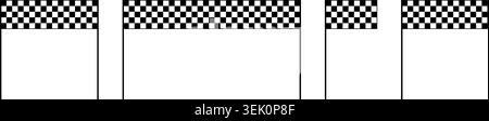 Start and finish checker arch line. Race checkered flag. Rally finish gate. Rally design element. F1 formula sign. Vector illustration isolated on Stock Vector