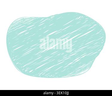 Mint chalk scribble stain isolated. Hand drawn pastel speech bubble, texture, and organic blob shape for artistic design elements. Vector illustration Stock Vector