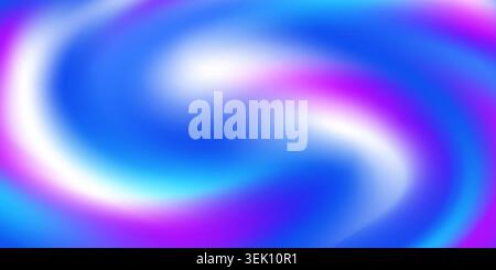 Abstract swirling holographic gradient background with vibrant blue, purple, and white iridescent pearlescent waves. Vector illustration. Stock Vector