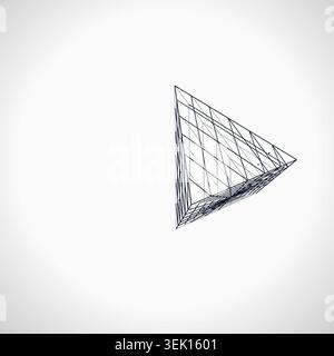 Modern wire pyramid graphic resource with clean shapes, scalable details, and versatile stock appeal. Stock Vector