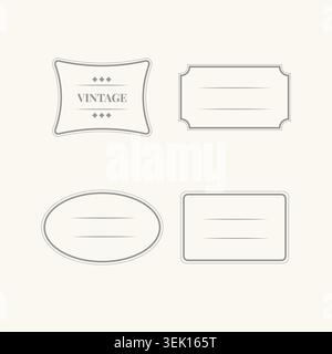 Vintage elegant frames and labels vector set, classic ornate borders for product packaging, branding, soap and cosmetics logo design. Stock Vector