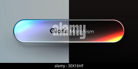 Glassmorphism UI element with transparent effect. Glass button for modern web design. Vector illustration. Stock Vector