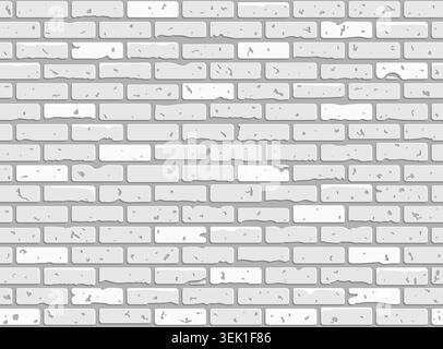 Seamless grunge brick wall texture. realistic white brick wall background. pattern for interior design. vector illustration Stock Vector