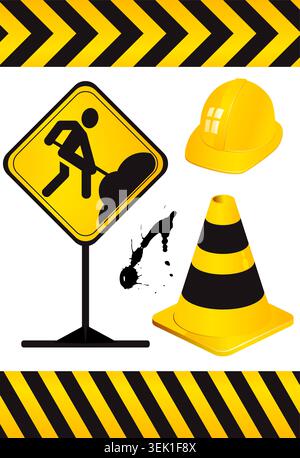 Collect element of under construction, vector illustration Stock Vector