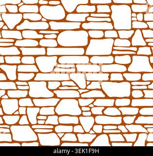 Seamless Grunge Stone Brick Wall Texture. Vector Illustration. Stock Vector