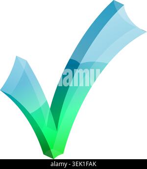 3D Check Mark on transparent background. isolated vector illustration Stock Vector